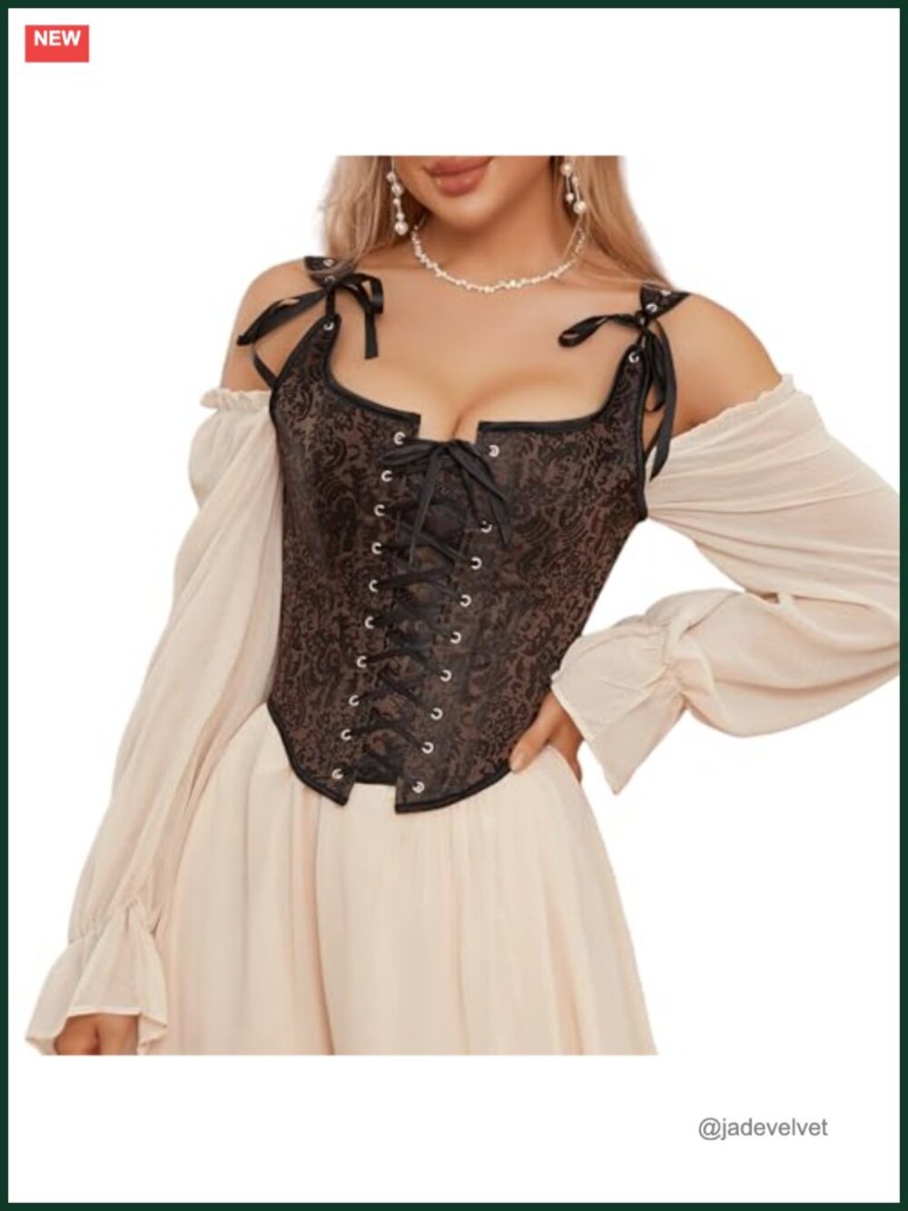 Renaissance Corset Top Womens Lace Up Overbust Bustier Gothic Camisole